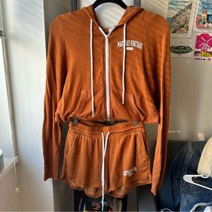 Martha's Vineyard Orange Hoodie and Shorts Loungewear Set